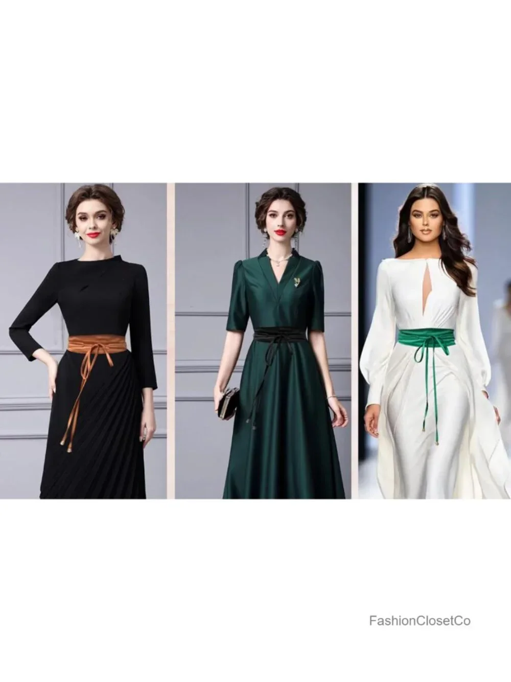 Satin Obi Belt Wrap Waist Cinch No Buckle Self Tie Dress Belt